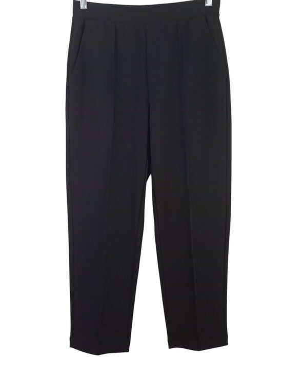 LOFT Pants - LOFT Black Pintucked Fluid Taper Pull On High Rise Pants sz Medium